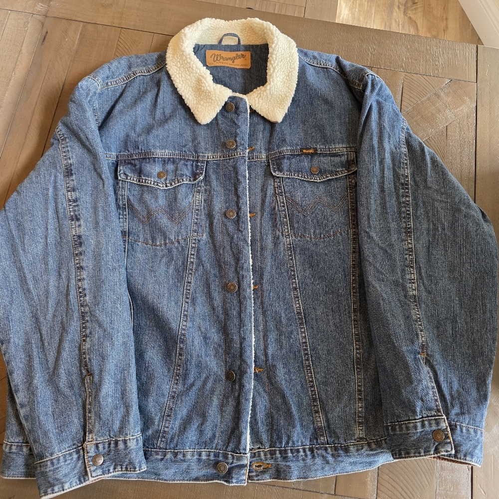 Vintage Wrangler Authentic Western Denim Sherpa Lined Jacket- Mens XXL - Picture 15 of 16